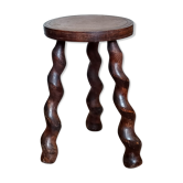 Tabouret bois sculpté