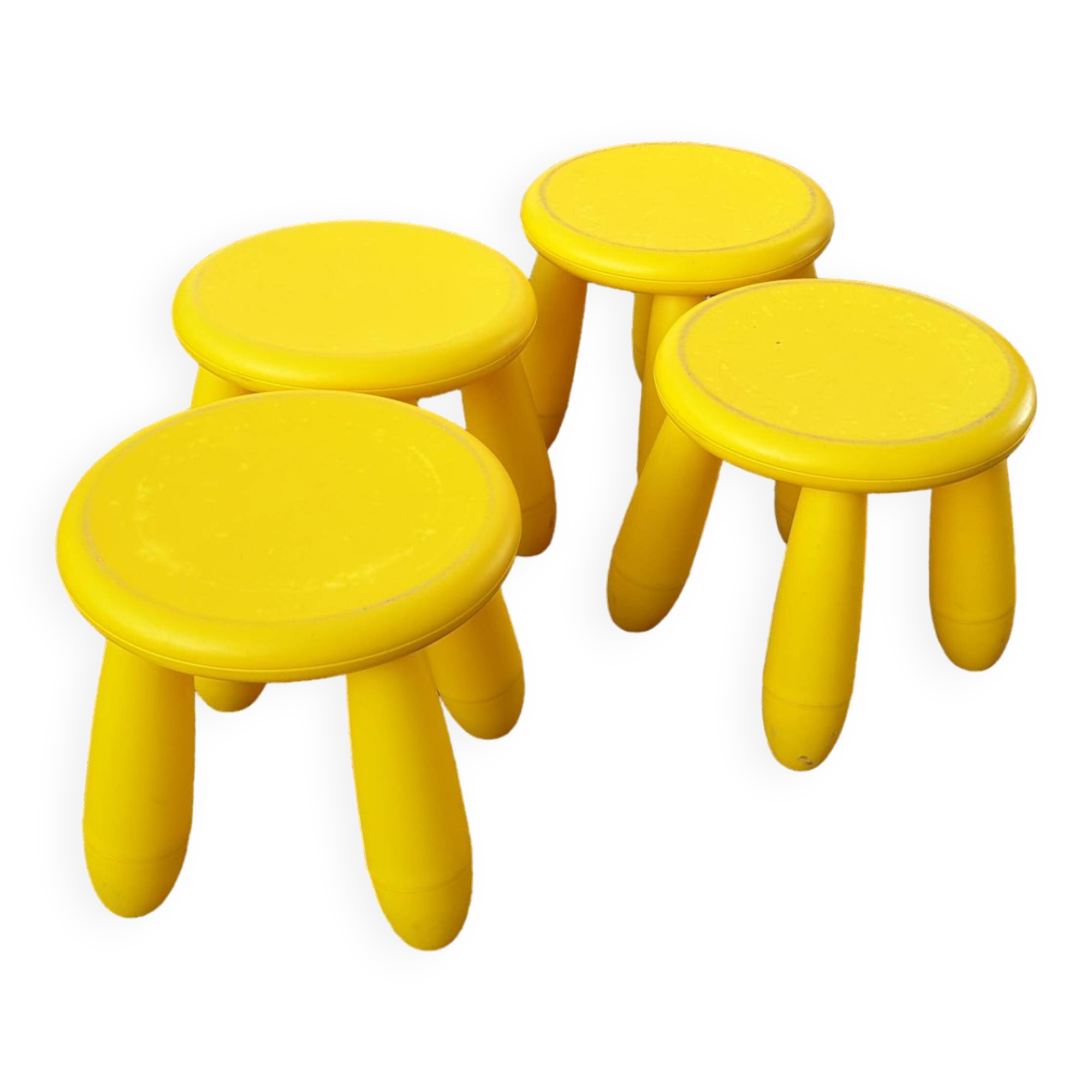 4 low canary yellow stools