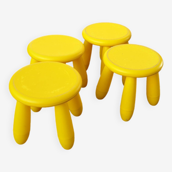 4 low canary yellow stools