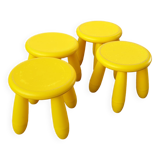 4 low canary yellow stools