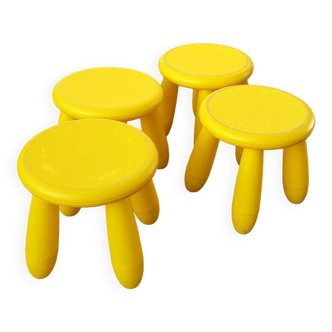 4 low canary yellow stools