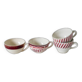 Set of 4 mismatched coffee cups digoin sarreguemines and badonviller pink 1930-191940