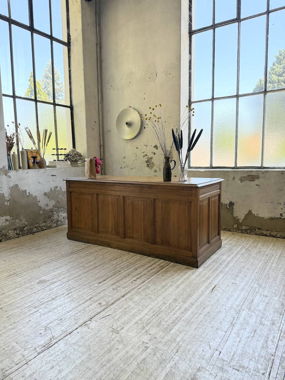 1950s oak office counter