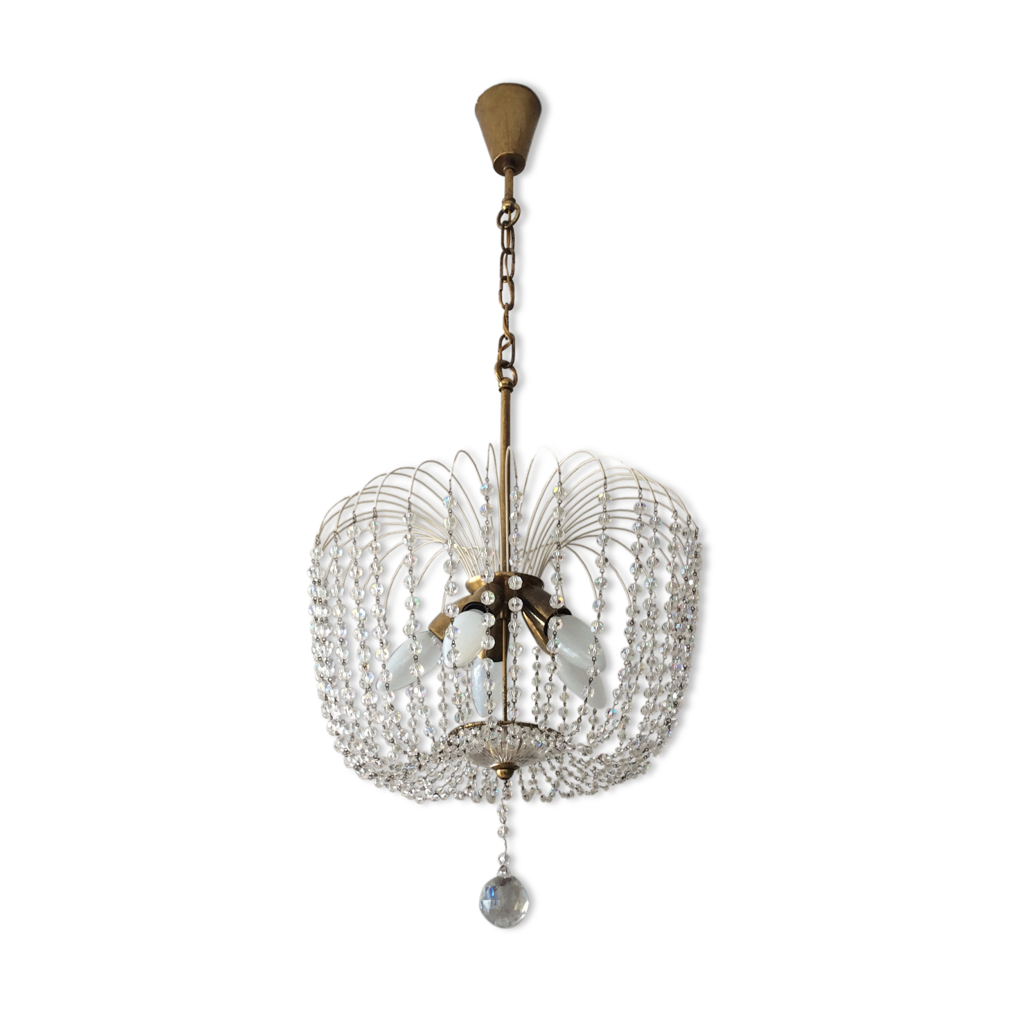 Chandelier crystal stamp basket
