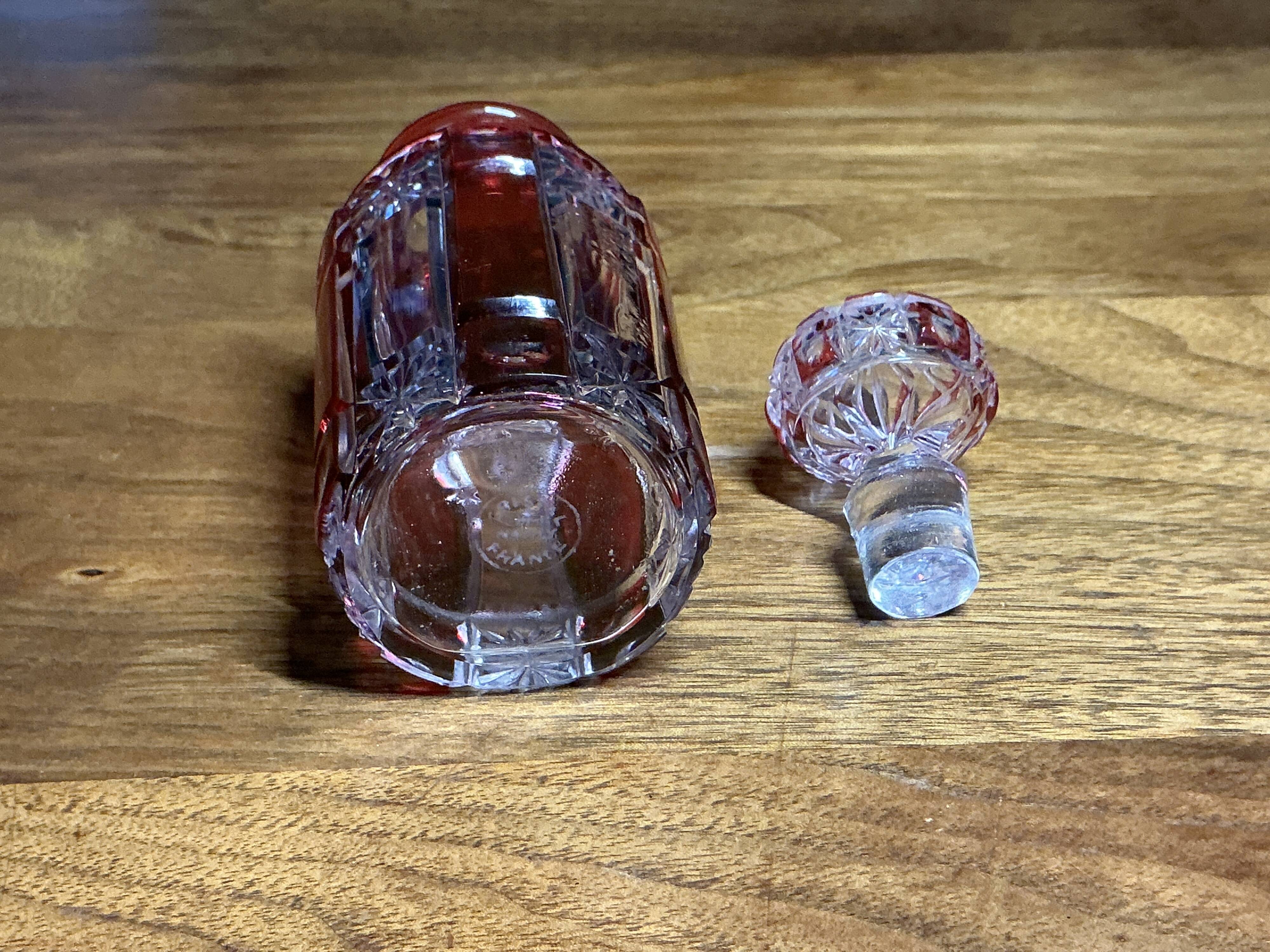 Antique red Nancy crystal perfume bottle – 12.5 cm