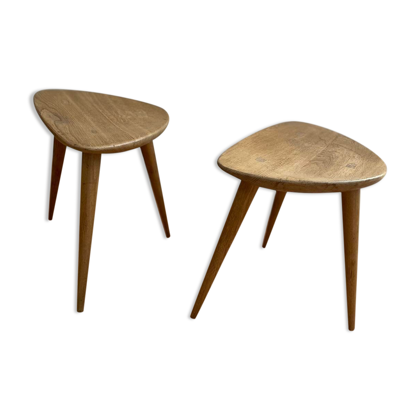 Duo of Tripods, 50s in oak