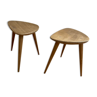 Duo of Tripods, 50s in oak
