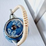 Handcrafted Japanese porcelain teapot hand painted in blue and white.