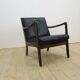 Scandinavian armchair in teak and leather, 1960s