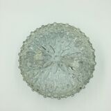 Round ceiling lamp in molded glass with relief