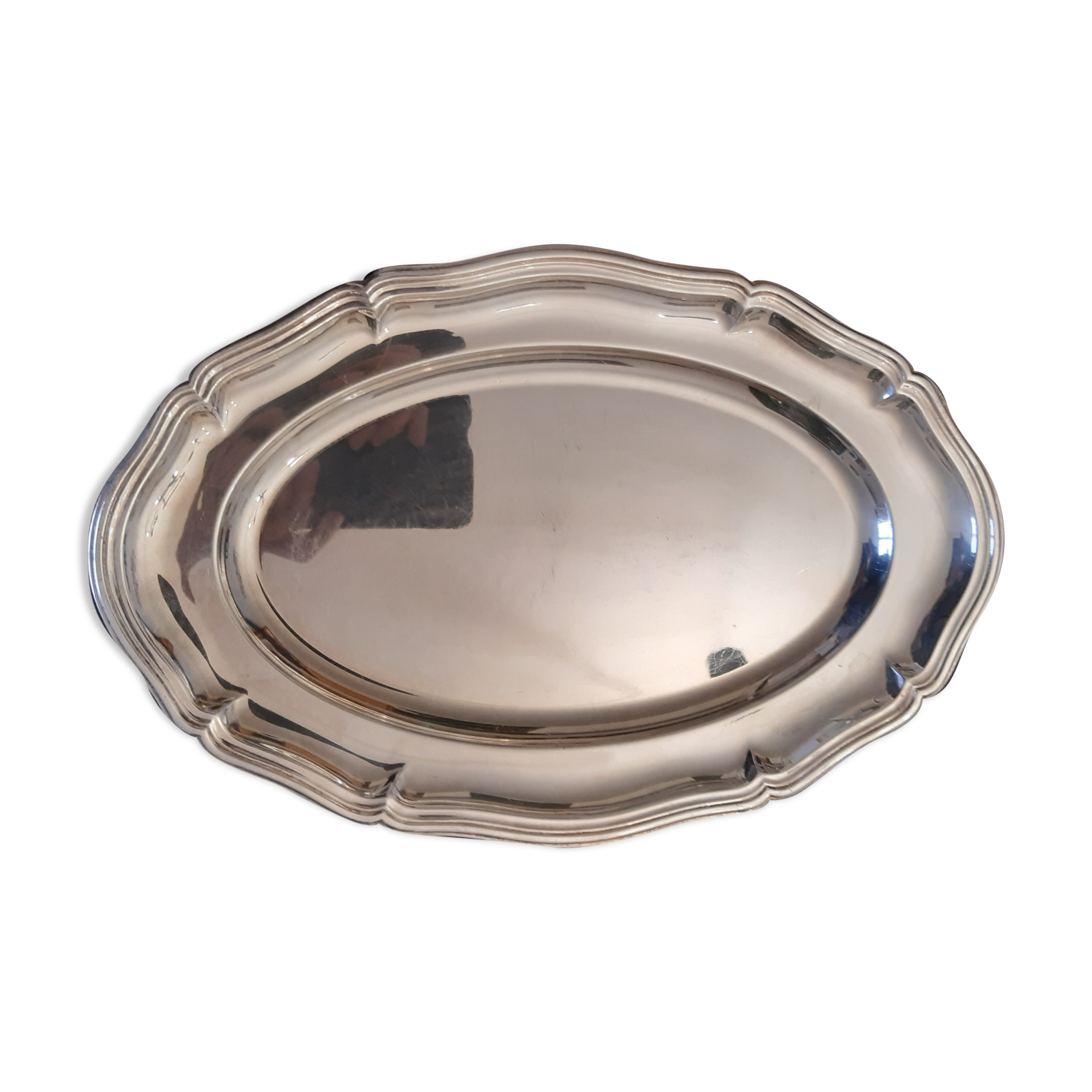 Oval plate double silver metal nets