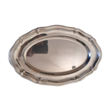 Plat ovale double filets métal argenté