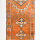 3x12 orange & beige long turkish vintage runner rug 387x87cm