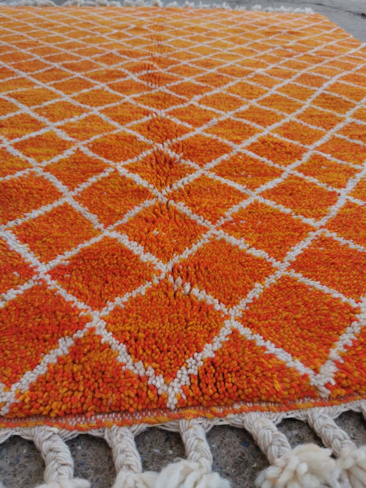bright orange Beni Ouarain rug 250*150cm
