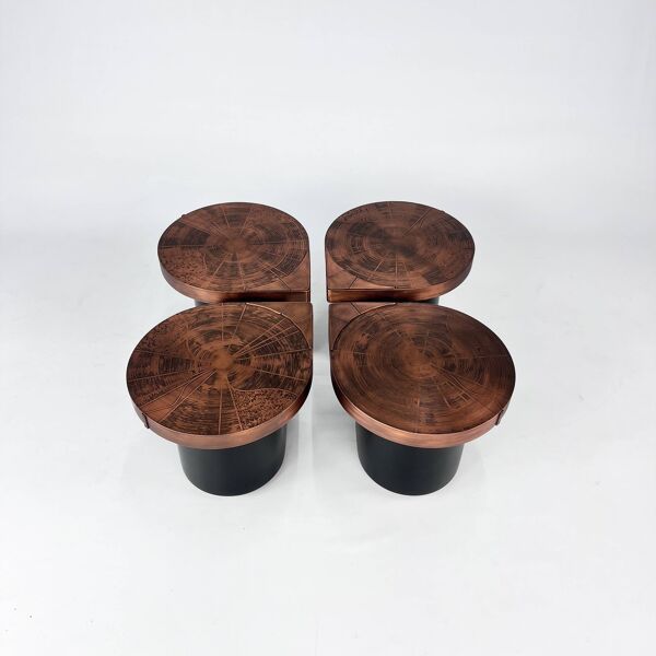 Lot de 4 tables d'appoint en forme de goutte d'eau Felix de Boussy pour Studio Begali