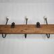 Bistro wall rack in porcelain, metal and wood, vintage