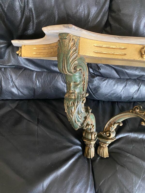 Très belle console marbre et bois doré
