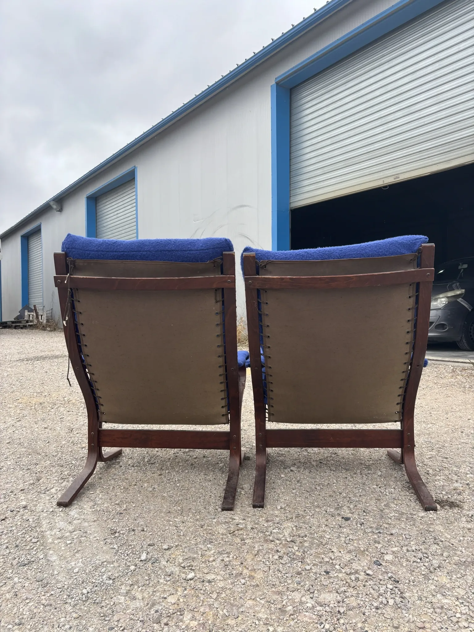 Pair of Siesta armchairs by Ingmar Relling, vintage Scandinavian design.