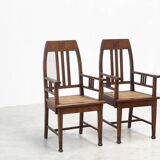 Couple of 1940's Amsterdamse school easy chairs