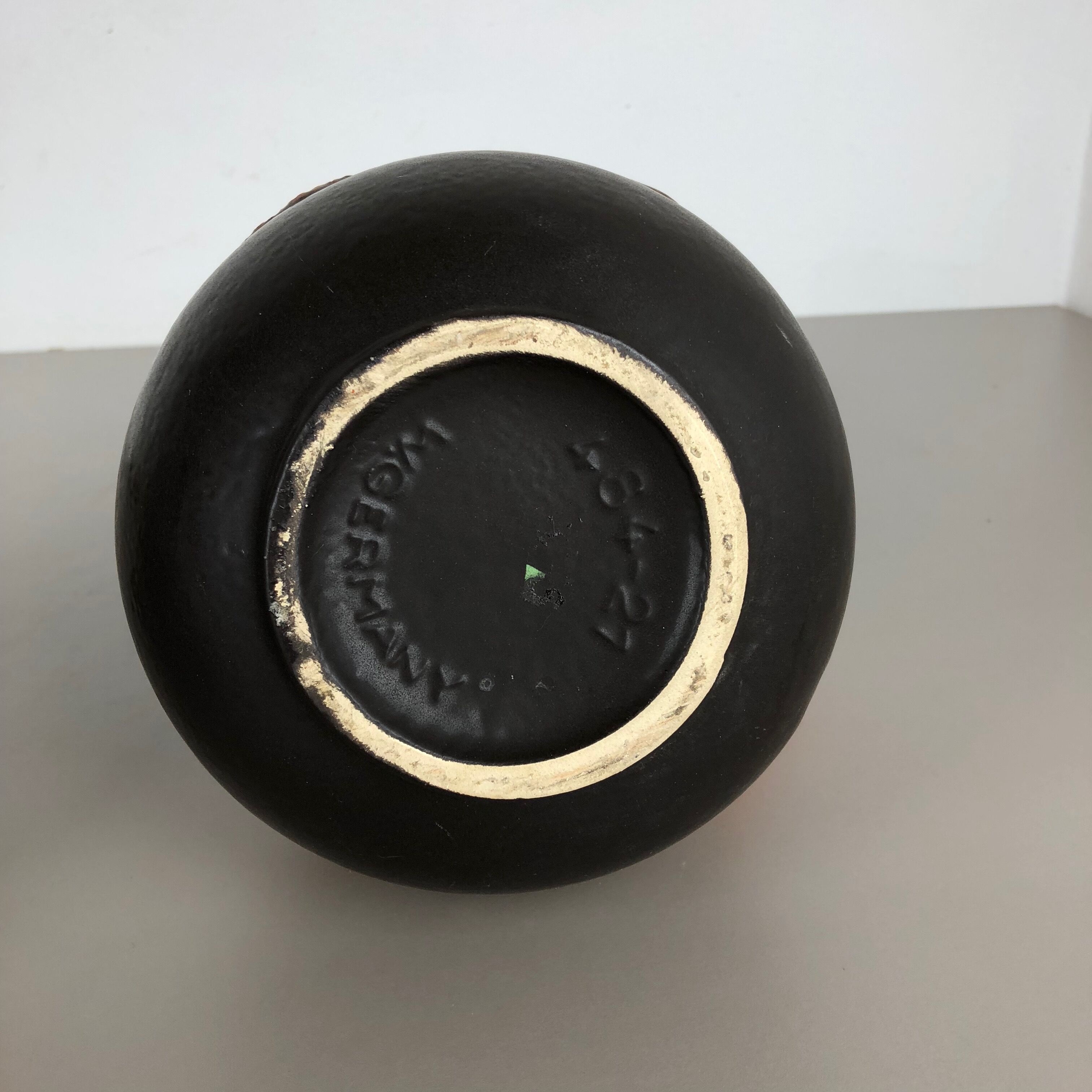 Set of two pottery fat lava vases model "484-21" made by Scheurich Germany 1970s