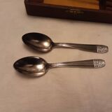 12 silver plated art nouveau teaspoons in their case