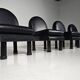 Black leather loungers , 1980.