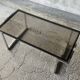 Coffee table in chromed metal and smoked glass, 1970s