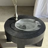 Large fish plate transparent glass Arcoroc vintage L38.5