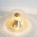 Brass and bubble glass wall or ceiling light by Hoffmeister