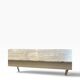 XL vintage dining table in white wood / dining room table