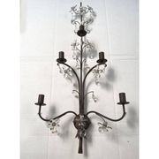 Contemporary rush and crystal flowers wall lamp