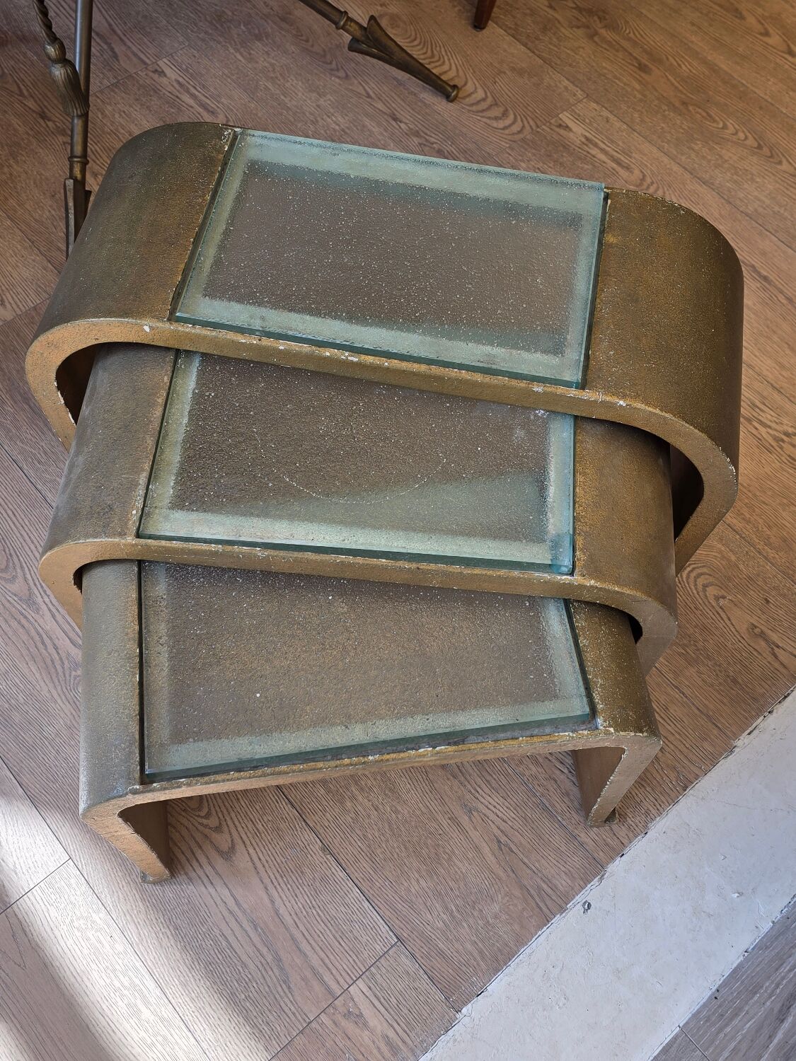 3 nesting tables, space age, circa 1970.
