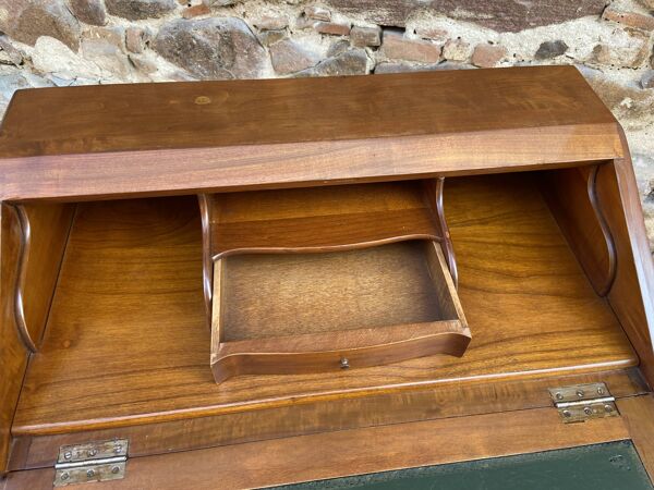Bureau de pente scriban Dos d’Âne style Louis XV merisier 1970
