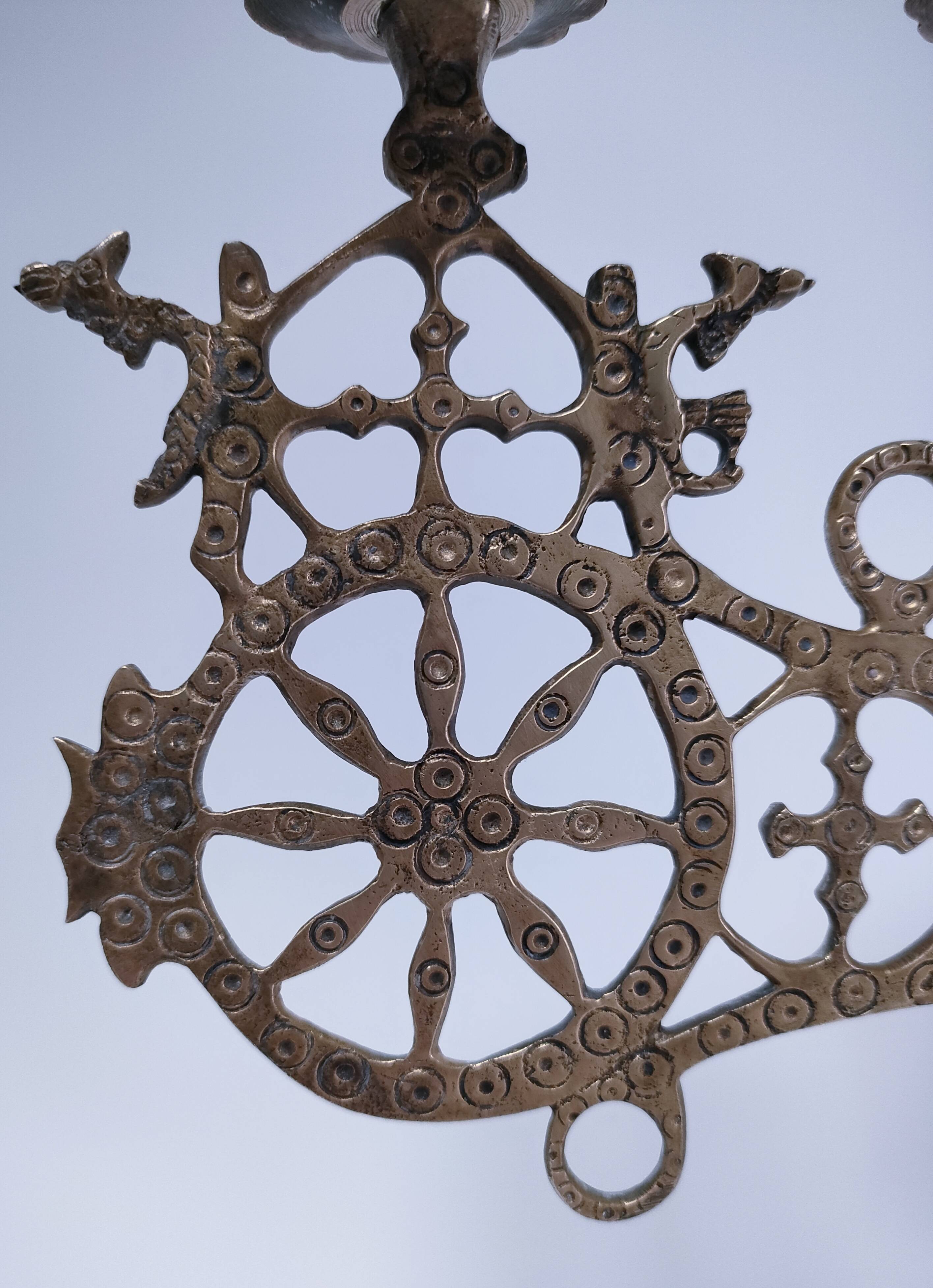 candelabrum decorative peacock wheels solid brass three lights