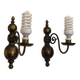 Pair of Antique Brass Wall Lamps – Vintage 1950s Sconces