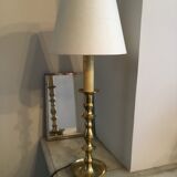 Brass candle-shaped lamp