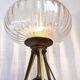 Lampe tripode italienne vintage Gallo en verre à inclusions dorées