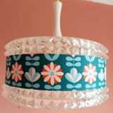 Vintage 1970s plexiglass and flower pendant light