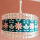 Vintage 1970s plexiglass and flower pendant light