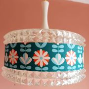 Vintage 1970s plexiglass and flower pendant light