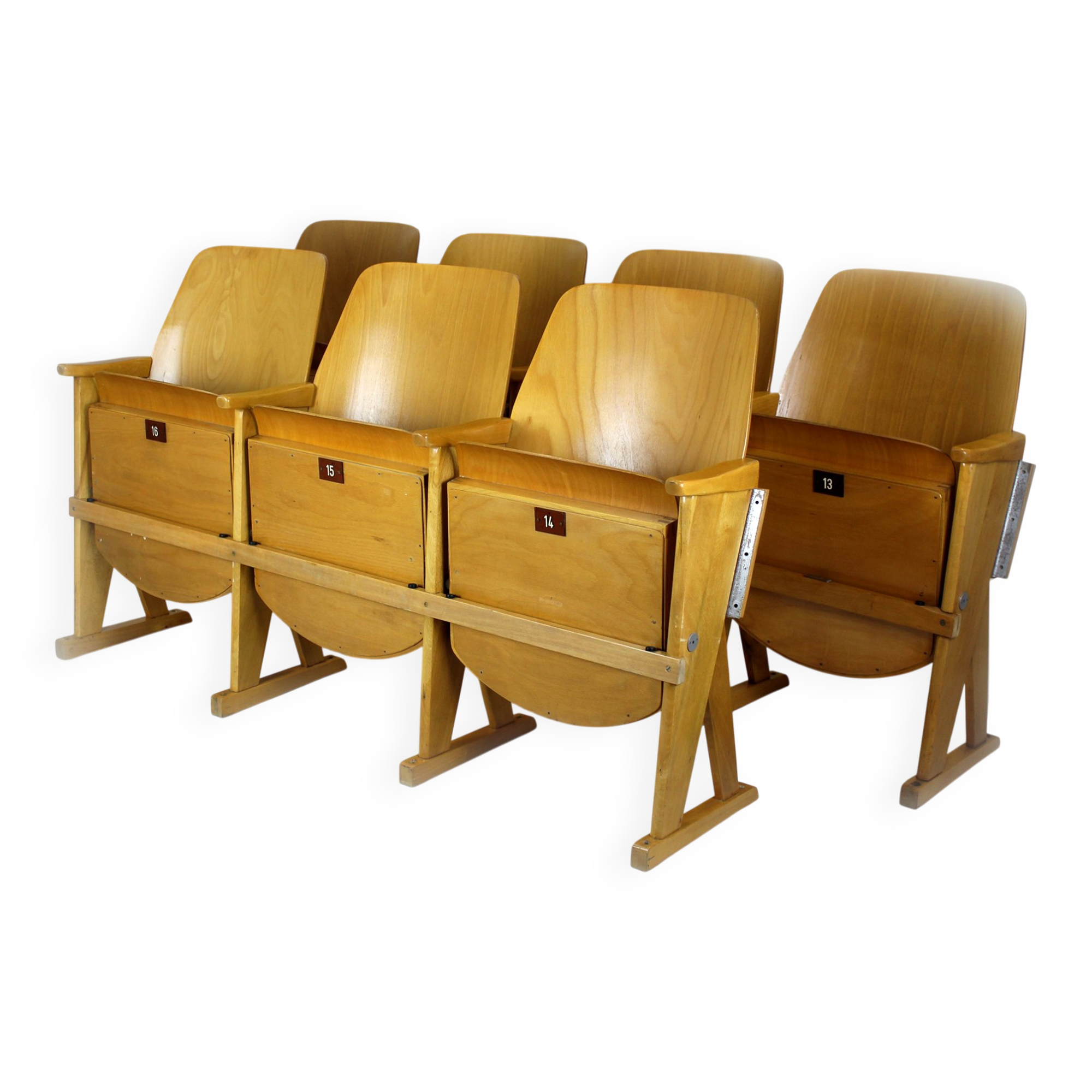 Chaises de cinéma vintage de Ton, années 1960, ensemble de 7