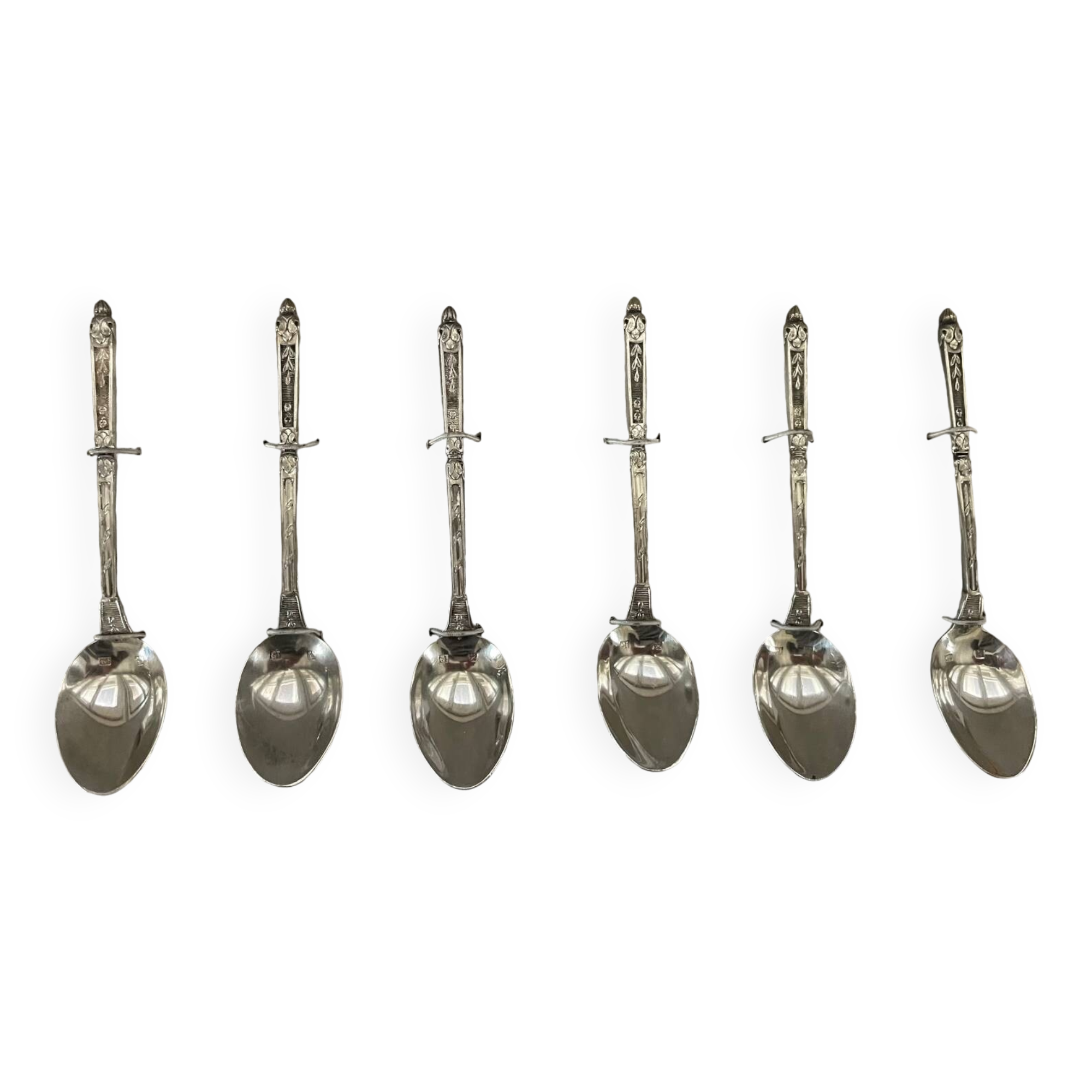 6 silver teaspoons