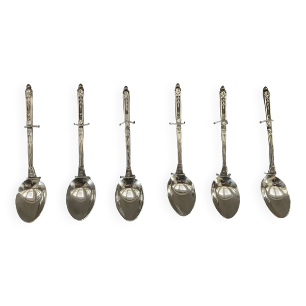 6 cuillères à  café en argent