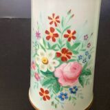 Paire De Vases Porcelaine De Paris XIXe Décor Fleurs