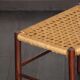 Tabouret scandinave teck et corde 1960