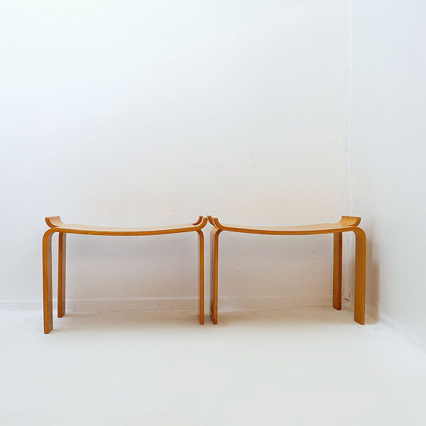 Paire de tabourets 'Museum' par Sven Kai-Larsen pour Ströms Möbler - Suède 1963