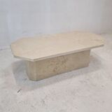 Italian Coffee Table in Travertine, 1980s