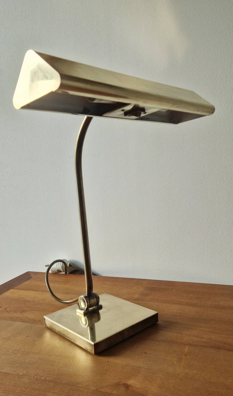 Banker style brass desk lamp 1970