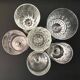 6 assorted crystal wine glasses