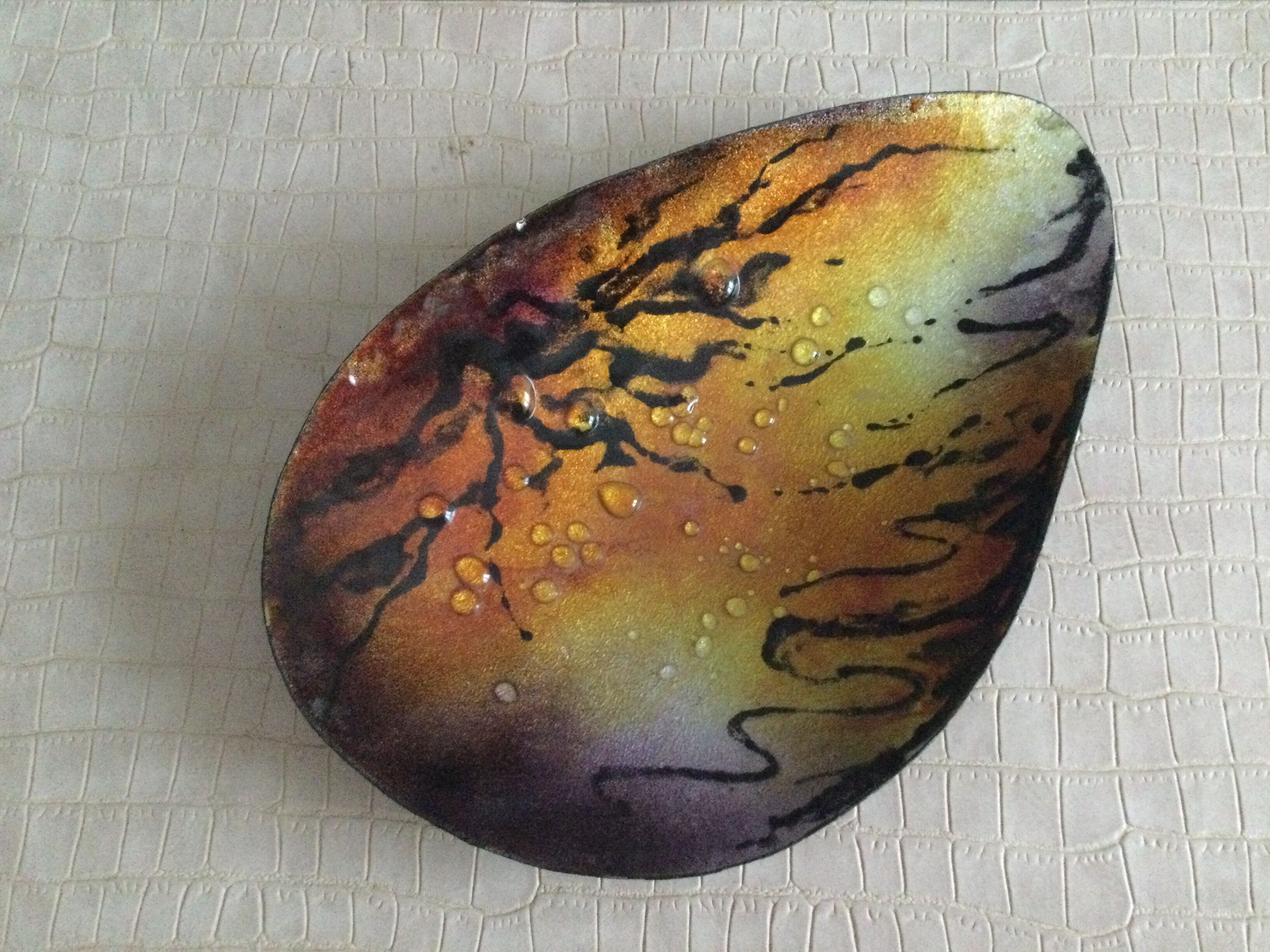 Limoges enamel cup by Daniel Moreau